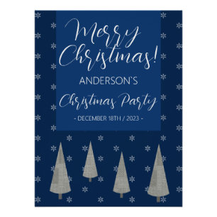 Kerstfeest Merry Tree Houndstooth Patroon Perfect Poster