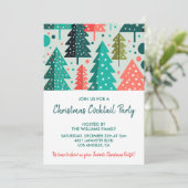 Kerstfeest met cocktail nodigt uit tot Forest Snow Kaart (Staand voorkant)