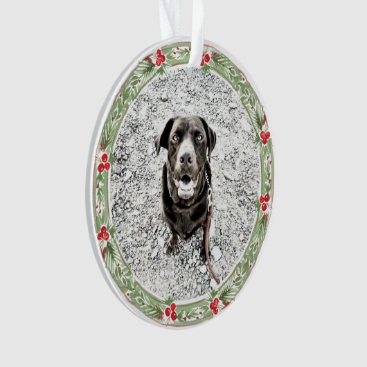 Kerstfeest met foto's op feestdag ornament (voorkant)