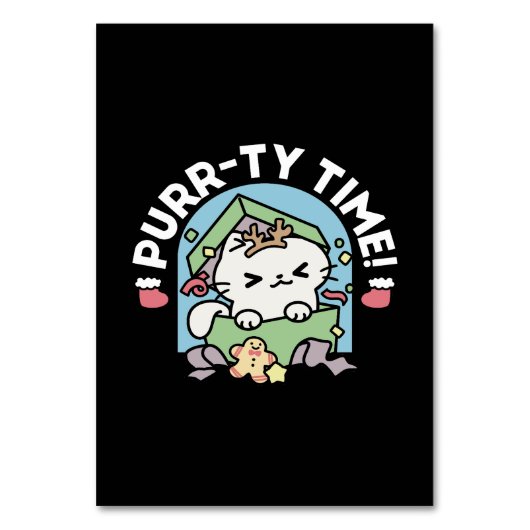 Kerstfeest met Gesponnen-ty Time Cat Kaart (Voorkant)