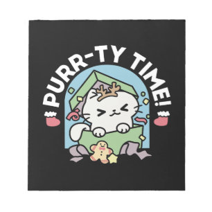 Kerstfeest met Gesponnen-ty Time Cat Notitieblok