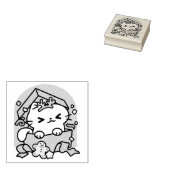 Kerstfeest met Gesponnen-ty Time Cat Rubberstempel (Gestempeld)