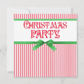 kerstfeest met gestreept lassy vierkant lint kaart (Voorkant)