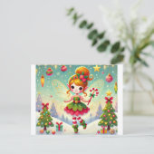 Kerstfeest met haar magie briefkaart (Staand voorkant)