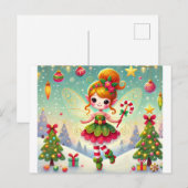 Kerstfeest met haar magie briefkaart (Voorkant / Achterkant)