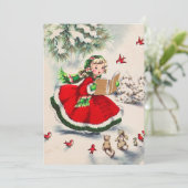 kerstfeest met kerstcadeau kaart (Staand voorkant)