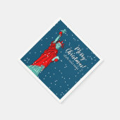 Kerstfeest met kerstfeest als kerstfeest servet (Hoek)