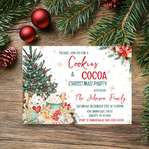 Kerstfeest met koekjes en cacaopartij kaart