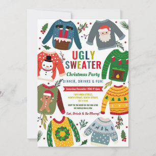 Kerstfeest met lelijke trui, feestelijke truien kaart