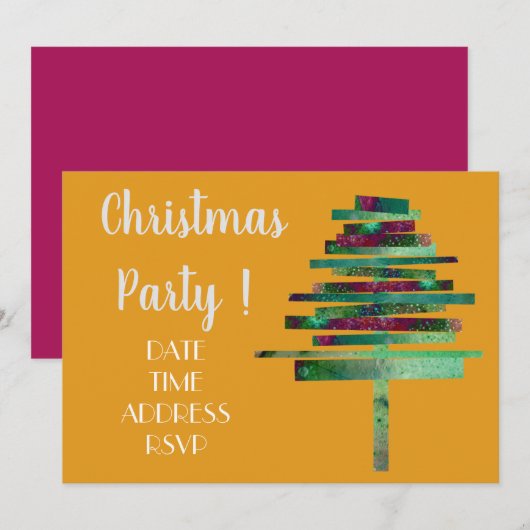 Kerstfeest met moderne ambachtelijke kerstboom kaart (Voorkant / Achterkant)