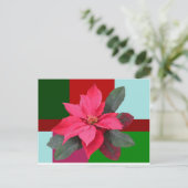Kerstfeest met patchwork - Poinsettia Briefkaart (Staand voorkant)
