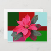 Kerstfeest met patchwork - Poinsettia Briefkaart (Voorkant / Achterkant)