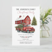 kerstfeest met Red Truck Rustic Kaart (Staand voorkant)