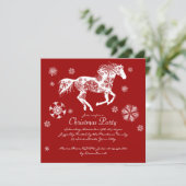 Kerstfeest met rode en witte paarden kaart (Staand voorkant)