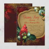 Kerstfeest met rode kardinaal kaart (Voorkant / Achterkant)