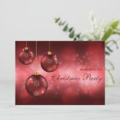 Kerstfeest met rode kerstfeestjes kaart (Staand voorkant)