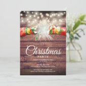 Kerstfeest met Rustiek Hout Kaart (Staand voorkant)