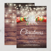 Kerstfeest met Rustiek Hout Kaart (Voorkant / Achterkant)