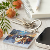 Kerstfeest met Sint Bernard Sleutelhanger (Voorkant Rechts)