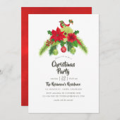 Kerstfeest met volks kunst waterverf bloemmotief kaart (Voorkant / Achterkant)