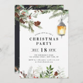 kerstfeest met winterbladerfeest kaart (Voorkant / Achterkant)