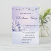 kerstfeest met winterpine sneeuwbos kaart (Staand voorkant)