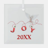 Kerstfeest met witte dove glas ornament (Voorkant)