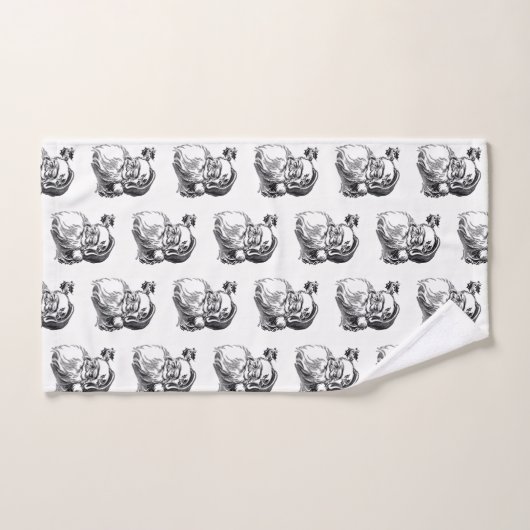 kerstfeest met zwarte kerstmis bad handdoek (Handdoek)