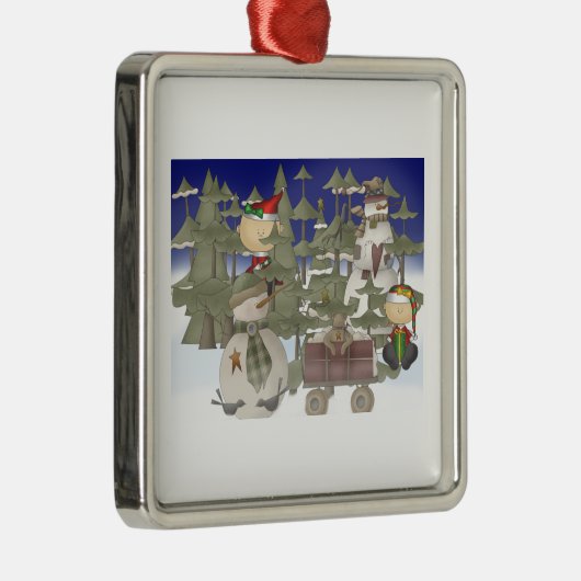 Kerstfeest Metalen Ornament (Rechts)