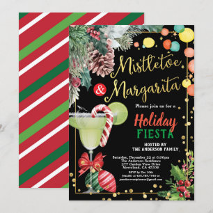 Kerstfeest Mistletoe en Margarita cocktail Kaart