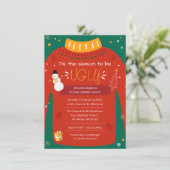 Kerstfeest Modern Ugly Sweater Cowerkers Kaart (Staand voorkant)