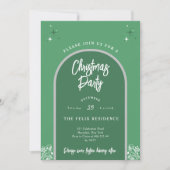Kerstfeest Moderne boog in het groen Kaart (Voorkant)