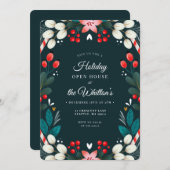 Kerstfeest Moderne Floral-feestdag Kaart (Voorkant / Achterkant)