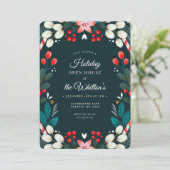 Kerstfeest Moderne Floral-feestdag Kaart (Staand voorkant)