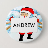 Kerstfeest  naambadges ronde button 7,6 cm (Voorkant)