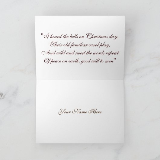 Kerstfeest Natuur Gepersonaliseerd met jouw naam Feestdagen Kaart (Binnen)