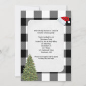 Kerstfeest nodigen buffel geruite ontwerp kaart (Voorkant)