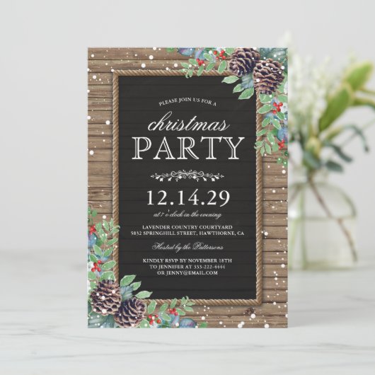 Kerstfeest nodigt uit | Rustieke dennenappels Berr Kaart (Staand voorkant)