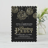 Kerstfeest Noite Gold & Diamonds Glitter Kaart (Staand voorkant)