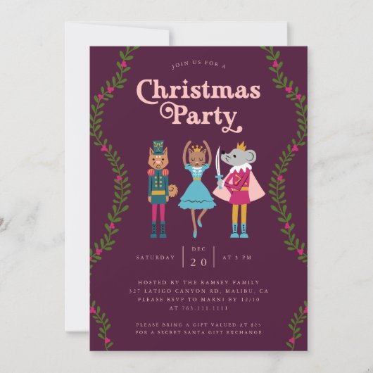 Kerstfeest Notenkraker Rood Kaart (Voorkant)