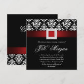 Kerstfeest Office Feest Uitnodiging Sieraden Rood  (Voorkant / Achterkant)