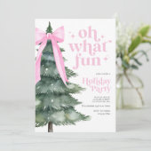 Kerstfeest Oh wat leuk roze Kaart (Staand voorkant)