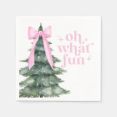 Kerstfeest Oh wat leuk roze Servet (Voorkant)