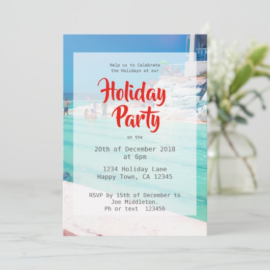 Kerstfeest op feestdag kaart (Staand voorkant)