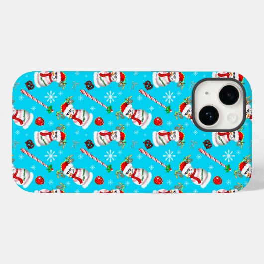 Kerstfeest op honkbal Snowman Case-Mate iPhone Case (Achterkant (horizontaal))