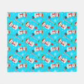 Kerstfeest op honkbal Snowman Fleece Deken (Voorkant (Horizontaal))