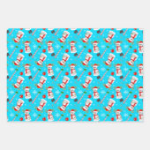 Kerstfeest op honkbal Snowman Inpakpapier Vel (Voorkant 3)