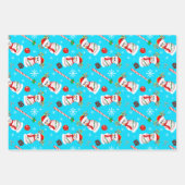 Kerstfeest op honkbal Snowman Inpakpapier Vel (Voorkant 2)