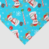 Kerstfeest op honkbal Snowman Tissuepapier (Detail)