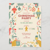 Kerstfeest ornamenten uitnodiging (Voorkant / Achterkant)